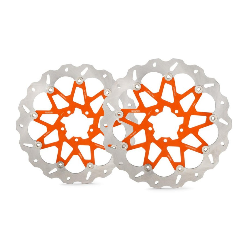 Wave brake disc set